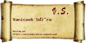 Vanicsek Sára névjegykártya