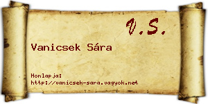 Vanicsek Sára névjegykártya