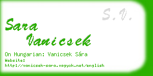 sara vanicsek business card